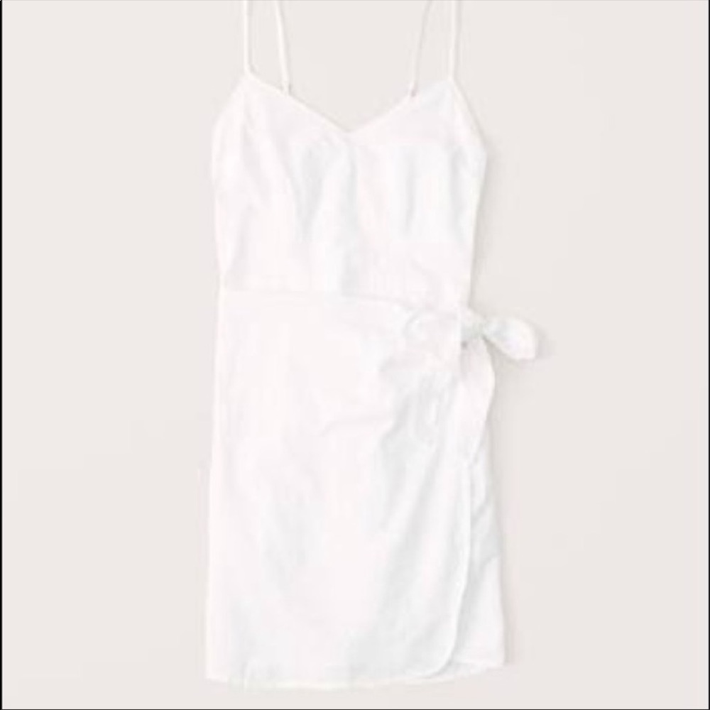 NWT A&F white linen wrap mini dress size xs side tie